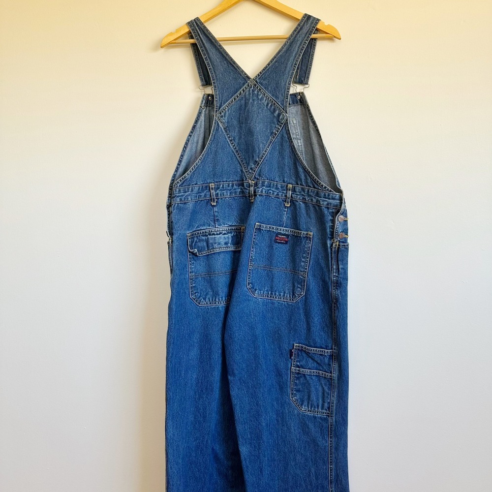 VTG LIFO American Brand Denim Bib Overalls Wide Leg Blue Womens XL Carpenter 90s - Picture 5 of 10